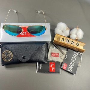 NWT RB3025 Golden Frame Aviators Sunglasses 58MM